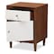 Baxton Studio Harlow Mid-century White and Walnut 1-drawer and 1-door Nightstand 121-6783 - alternate 5